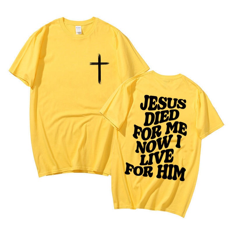 Men's Aesthetic Christian T Shirt Bible Verse Letters Print