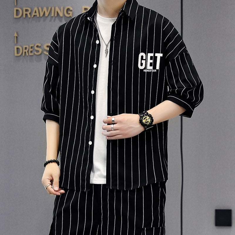 teenage five quarter pants fashionable two-piece set