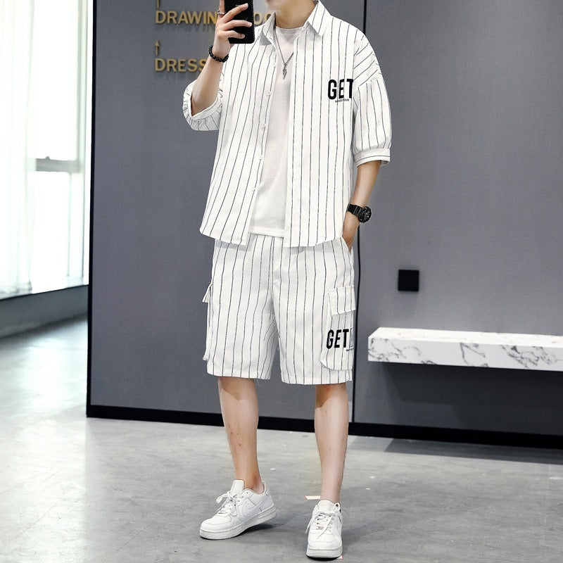 teenage five quarter pants fashionable two-piece set