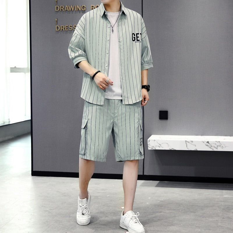 teenage five quarter pants fashionable two-piece set