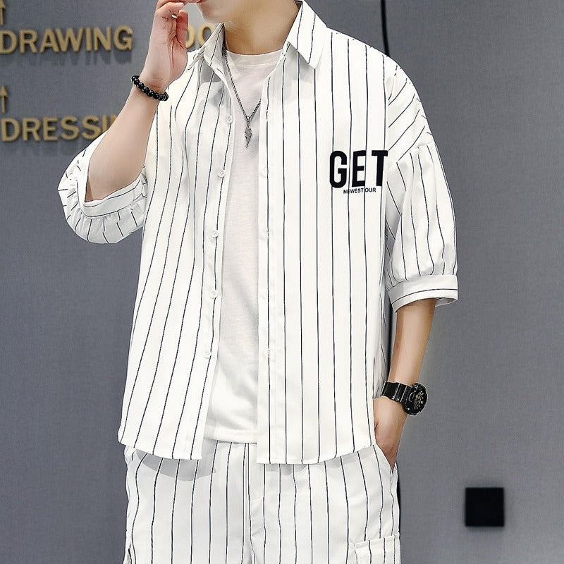 teenage five quarter pants fashionable two-piece set