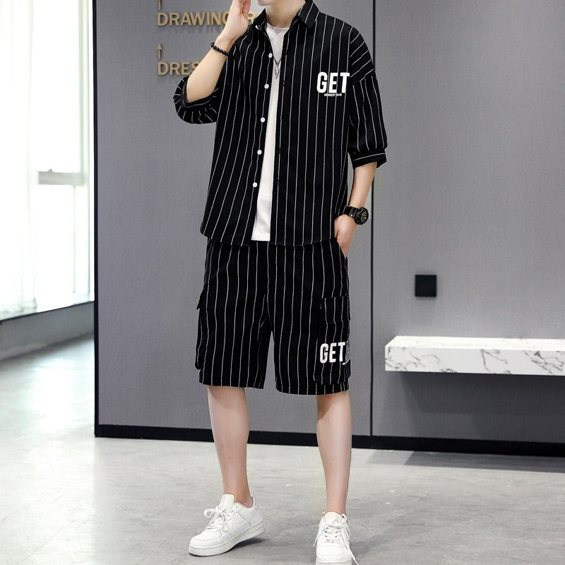 teenage five quarter pants fashionable two-piece set