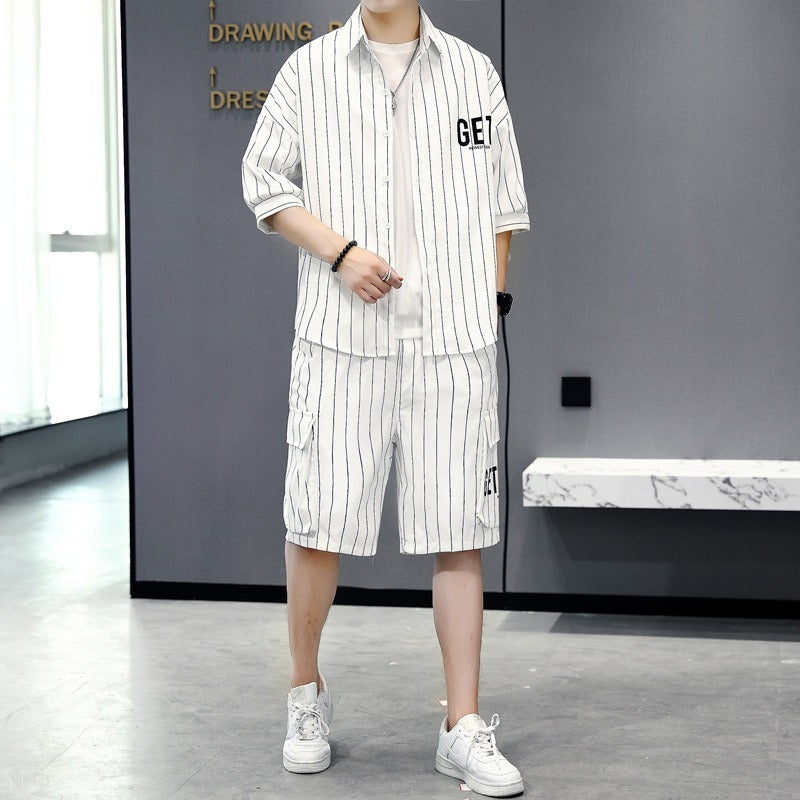 teenage five quarter pants fashionable two-piece set