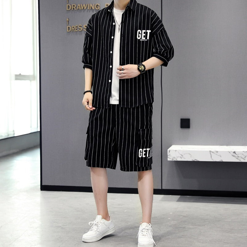 teenage five quarter pants fashionable two-piece set
