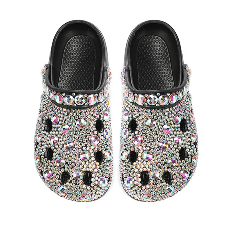 Women Summer Luxury Slippers Rhinestone Decoration Sandals Beach Slides Flip Flop Soft Fashion Casual Shoes