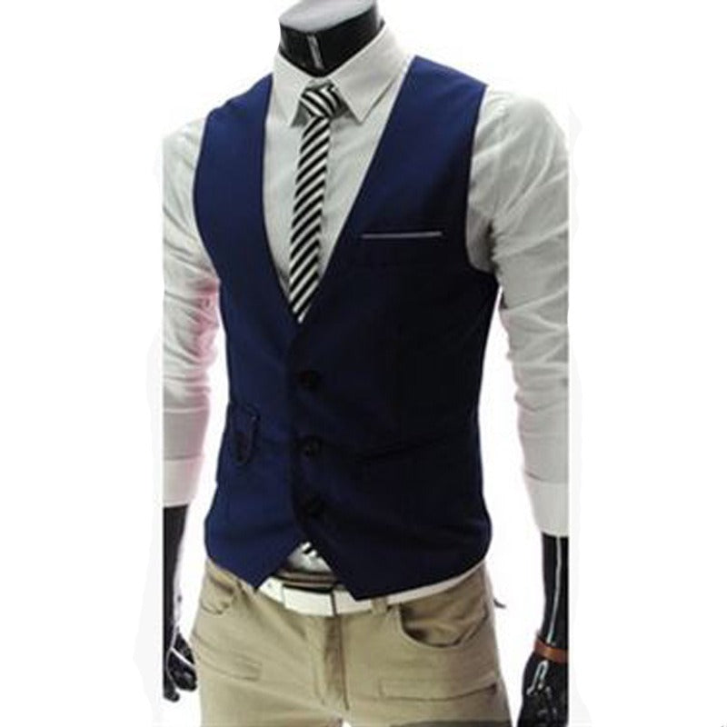 Men's suit vest new slim fit Korean version men's work clothes suit vest men's groomsman professional clothes men's vest