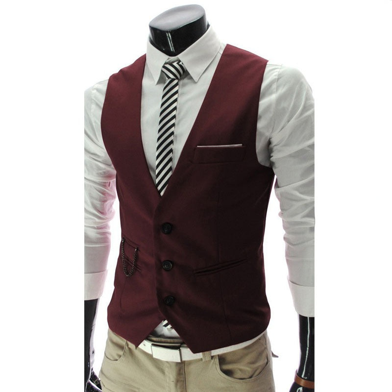 Men's suit vest new slim fit Korean version men's work clothes suit vest men's groomsman professional clothes men's vest