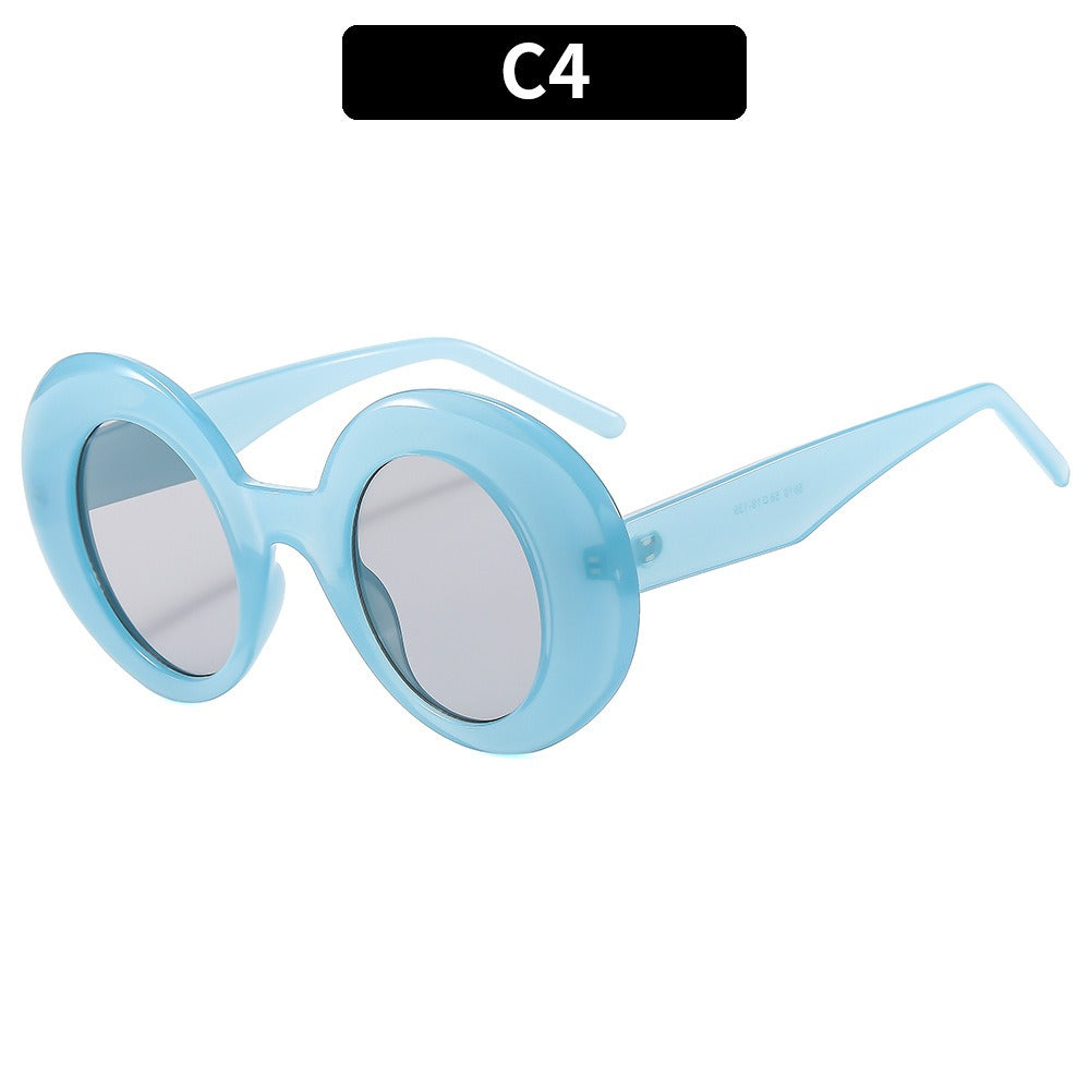 Round women's sunglasses cross slimming sunglasses holiday sunglasses