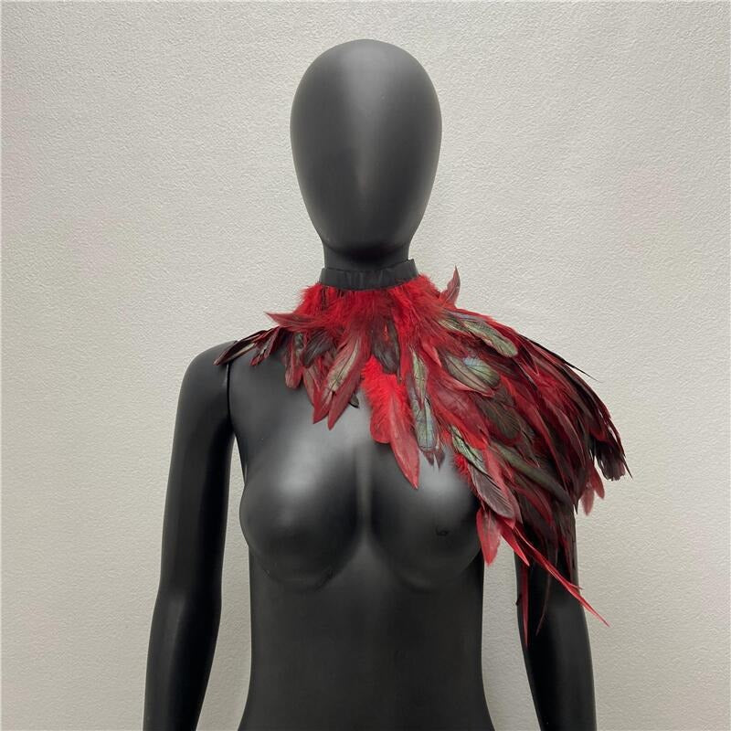 Feather shawl fake collar stage runway makeup dance Halloween costume accessories