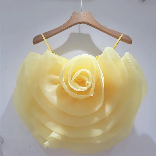 Chiffon suspender vest women's one shoulder short strapless top