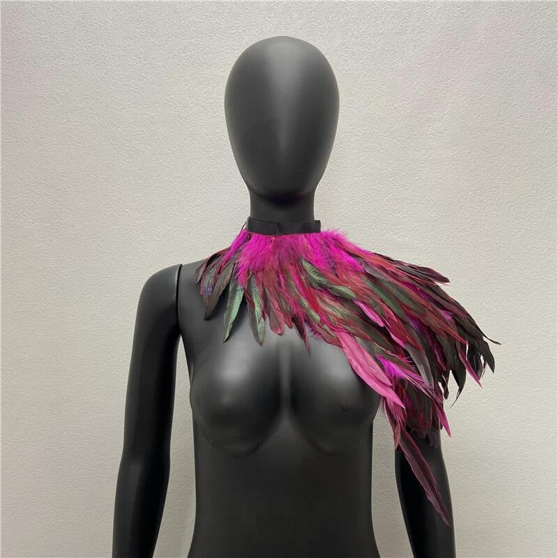 Feather shawl fake collar stage runway makeup dance Halloween costume accessories