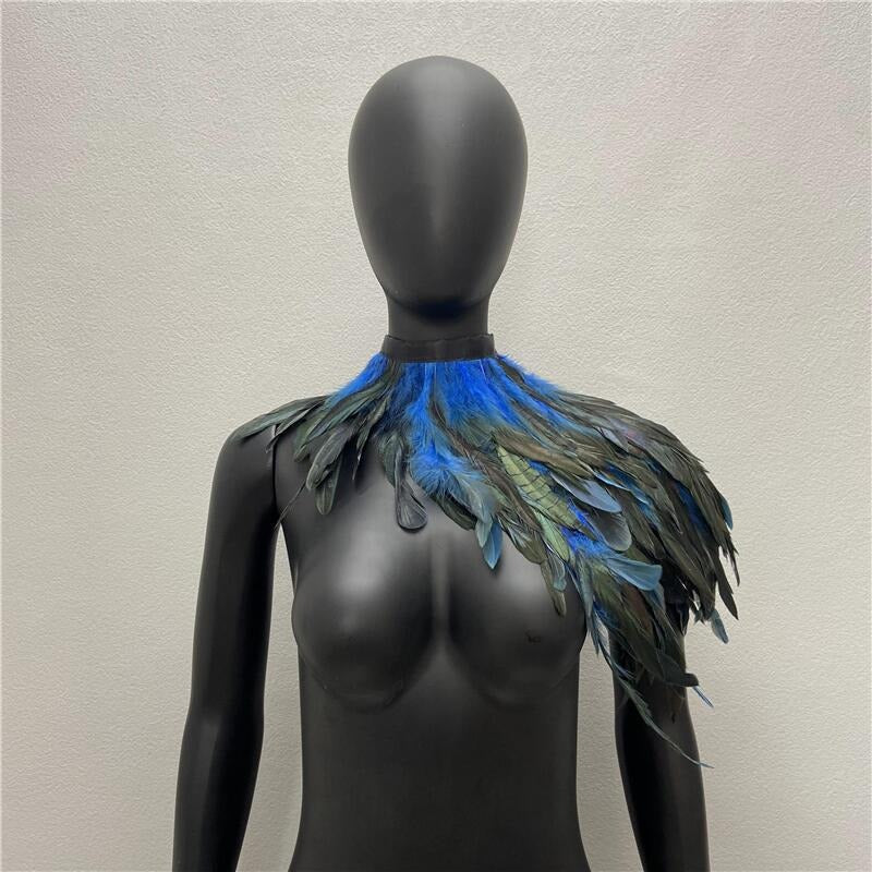 Feather shawl fake collar stage runway makeup dance Halloween costume accessories