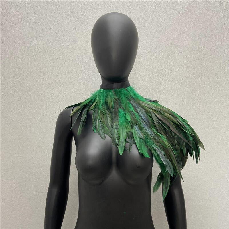 Feather shawl fake collar stage runway makeup dance Halloween costume accessories