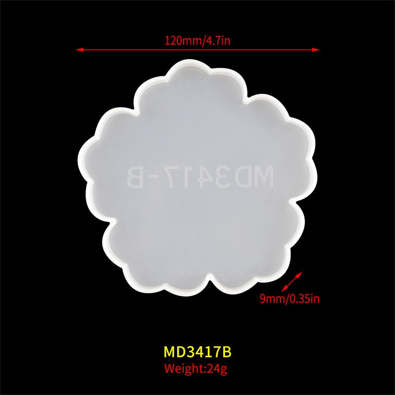 Drip Glue Mold Diy Flower Cherry Blossom Coaster Mold Petal Resin Tray Tea Tray Set Fruit Tray Silicone Mold