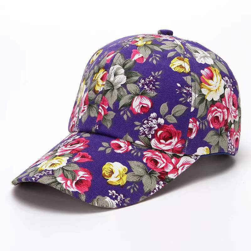 Small floral cloth peony cloth baseball cap cap duck bill hat