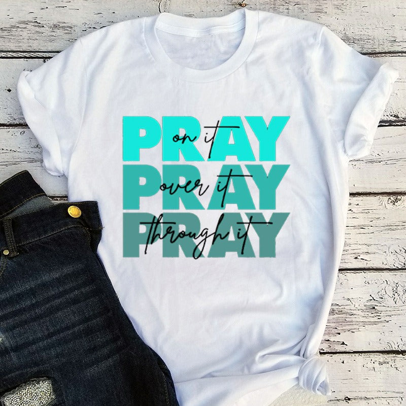 Christian Faith T-Shirt Pray on Vintage Clothes Religious