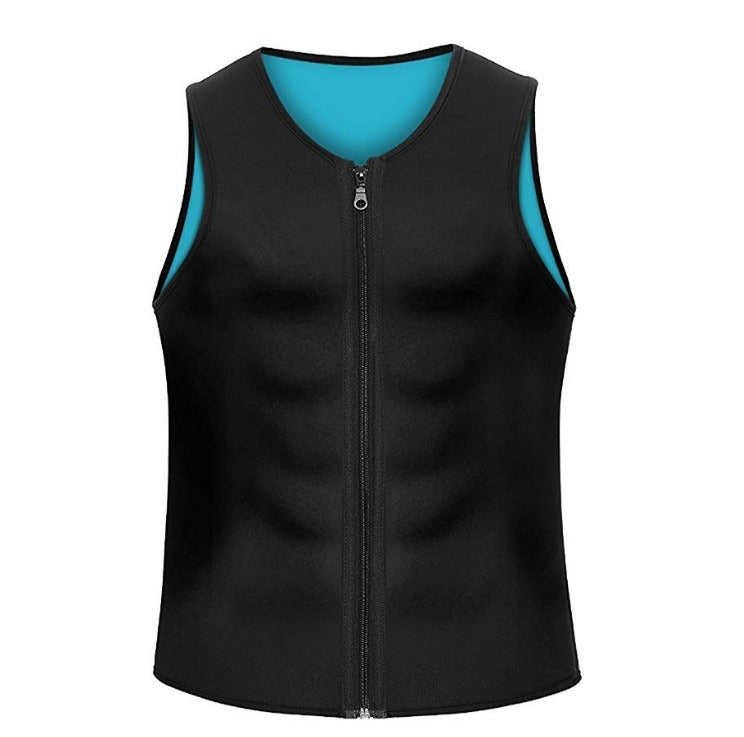 Men's sports shapewear, zipper vest, sweatshirt, chloroprene rubber sweatshirt, fitness corset