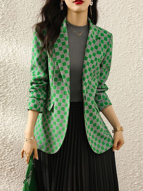 Small suit, houndstooth suit, fashionable and high-end jacket