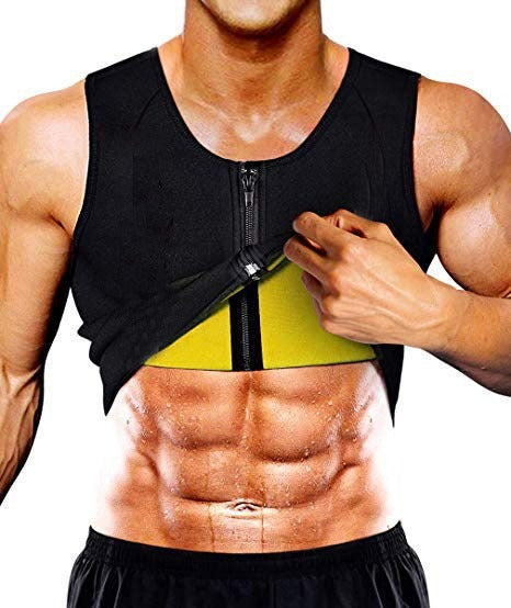 Men's sports shapewear, zipper vest, sweatshirt, chloroprene rubber sweatshirt, fitness corset