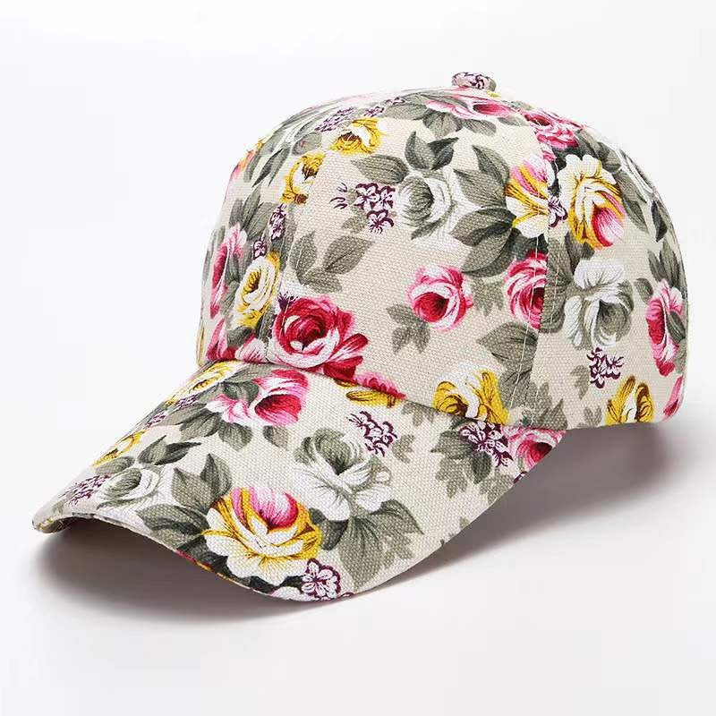 Small floral cloth peony cloth baseball cap cap duck bill hat