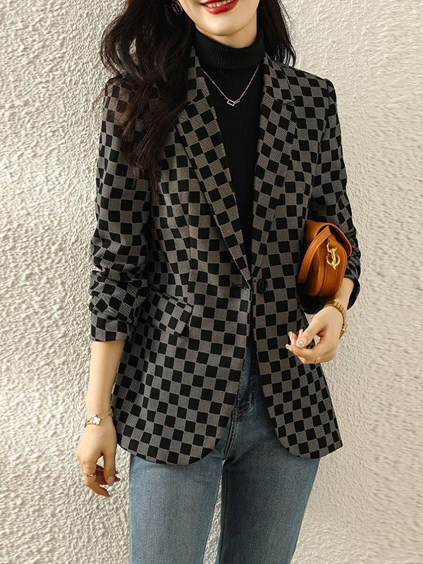 Small suit, houndstooth suit, fashionable and high-end jacket