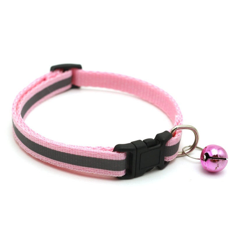 Pet reflective patch collar reflective cat and dog collar bell collar pet luminous collar