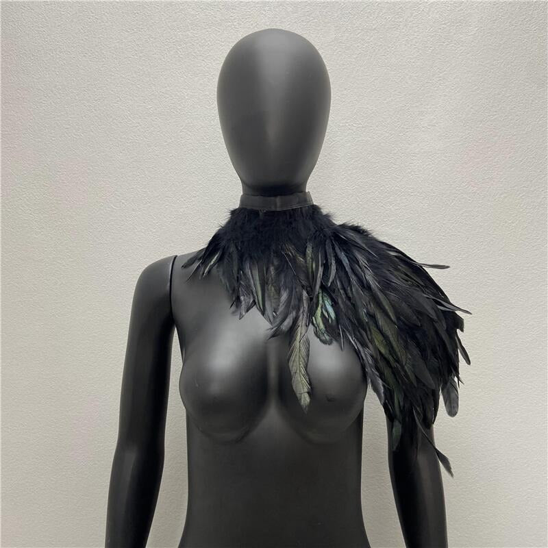 Feather shawl fake collar stage runway makeup dance Halloween costume accessories