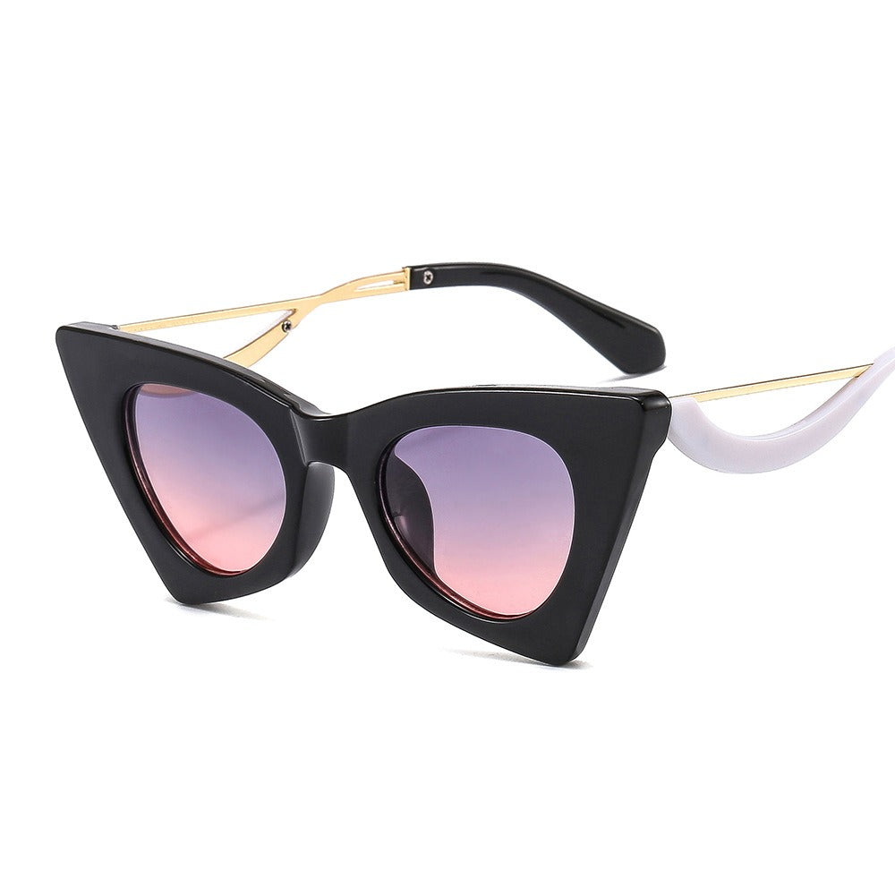 New Cat Eye Shape Face Shaping Selfie Sunglasses Flat Mirrors