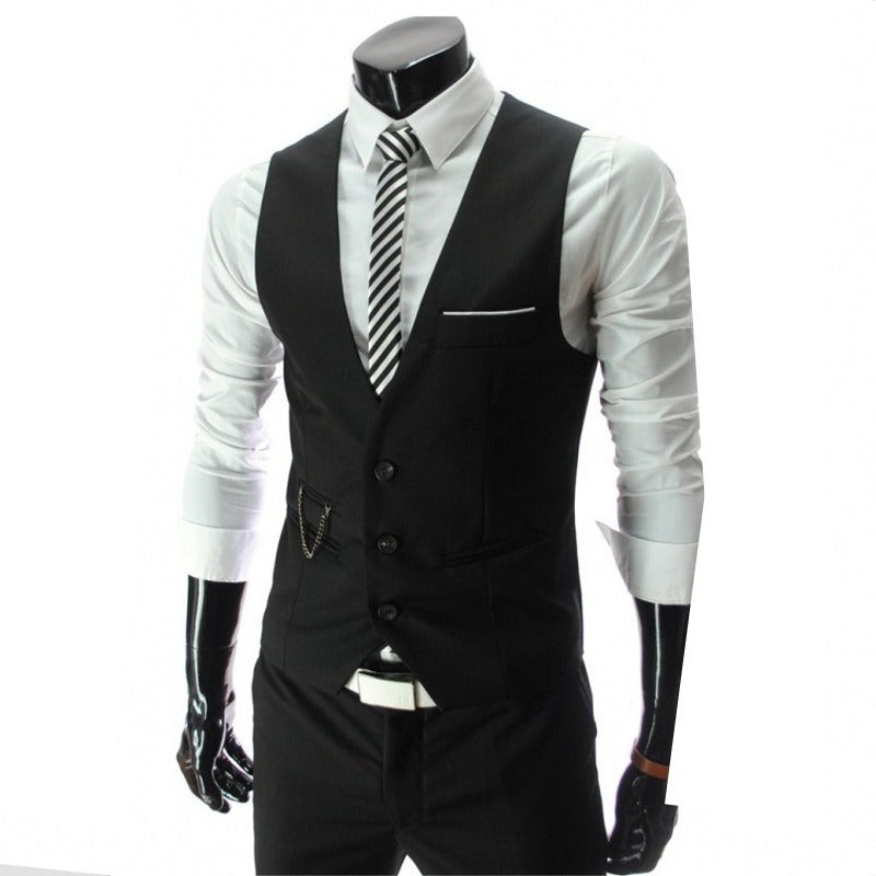 Men's suit vest new slim fit Korean version men's work clothes suit vest men's groomsman professional clothes men's vest