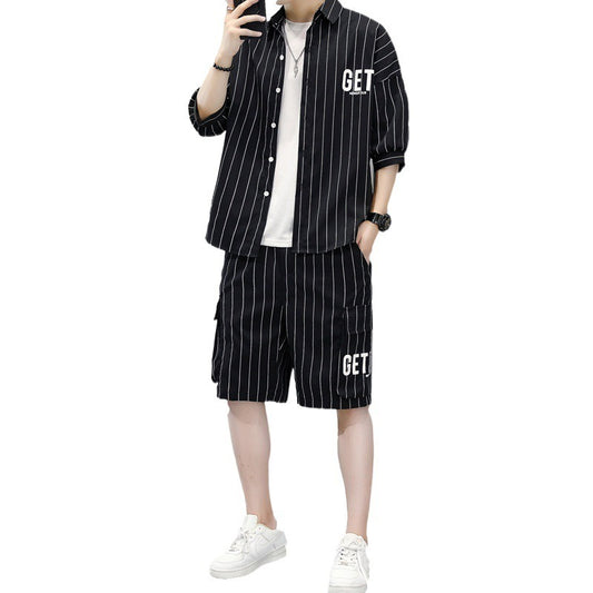 teenage five quarter pants fashionable two-piece set