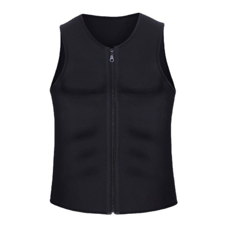 Men's sports shapewear, zipper vest, sweatshirt, chloroprene rubber sweatshirt, fitness corset