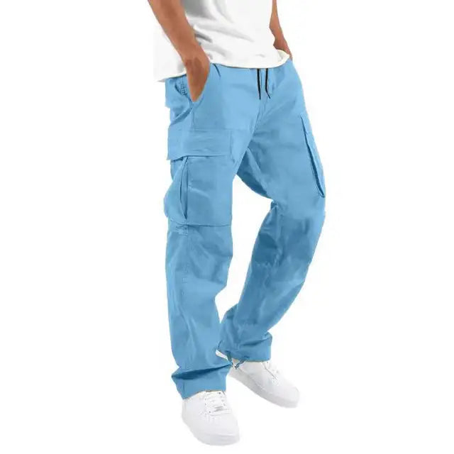 New straight casual workwear pants with drawstring and multiple pockets for casual wear