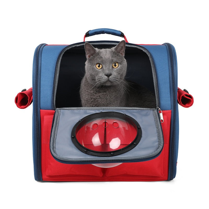 Cat Bag Large Capacity Portable Pet Bag Breathable Backpack Cat Bag Foldable Pet Backpack