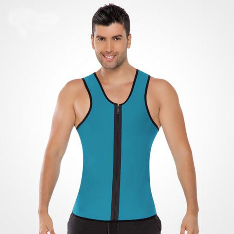 Men's sports shapewear, zipper vest, sweatshirt, chloroprene rubber sweatshirt, fitness corset