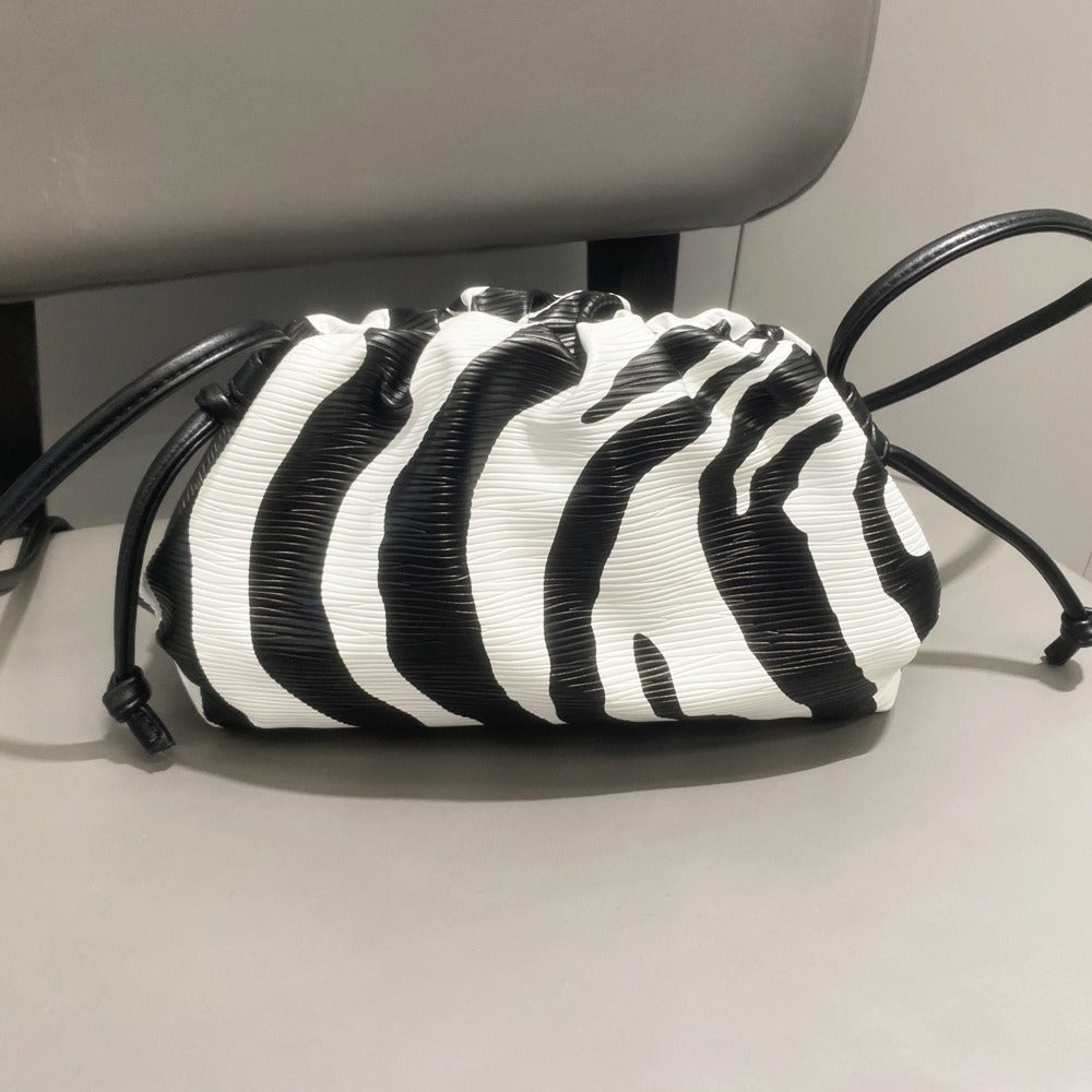 Cloud Bag Zebra Pattern Single Shoulder Crossbody Bag Small Bag Handheld Banquet Bag