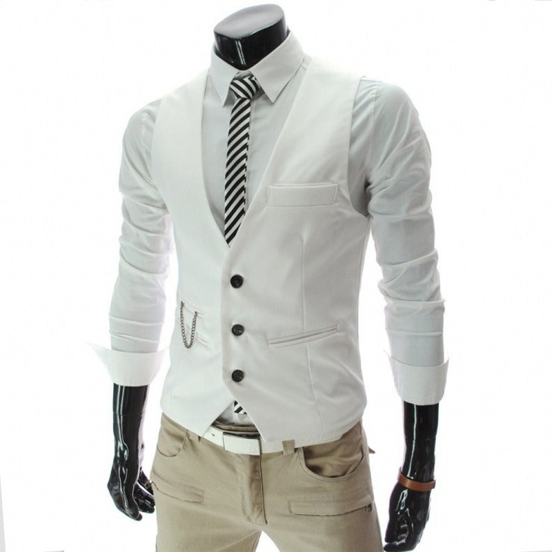 Men's suit vest new slim fit Korean version men's work clothes suit vest men's groomsman professional clothes men's vest