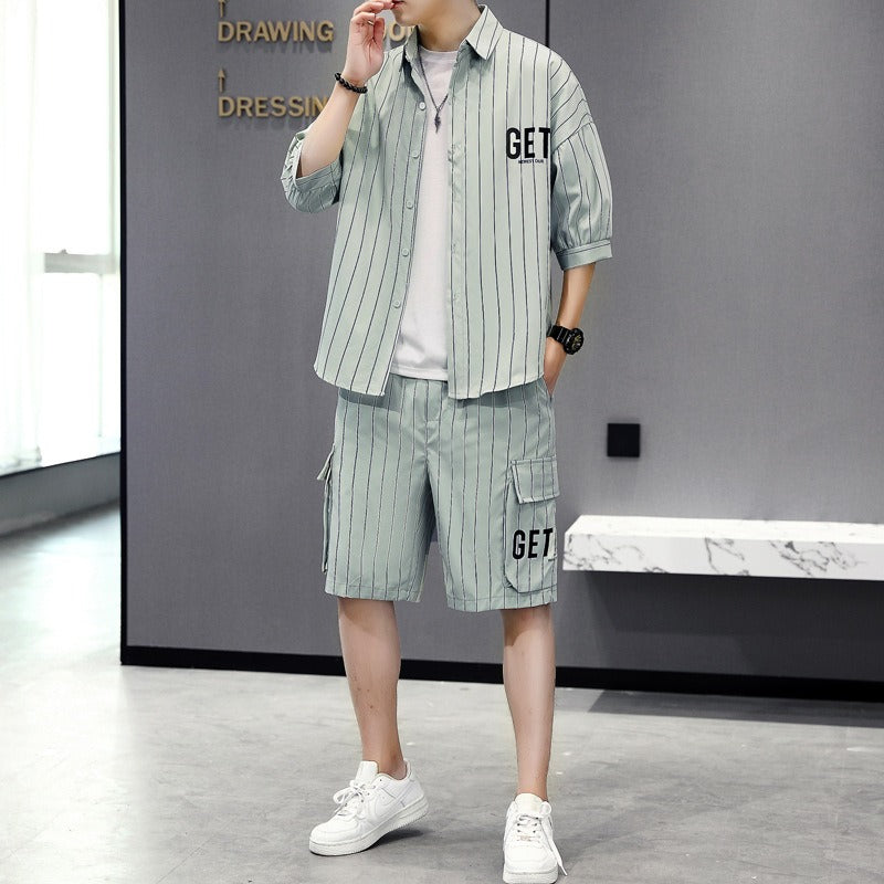 teenage five quarter pants fashionable two-piece set