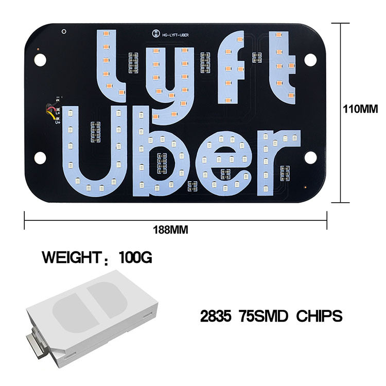 New UBER LYFT Indicator Light LED With Switch Cab Light Dome Light 5-6V Warning Light With USB