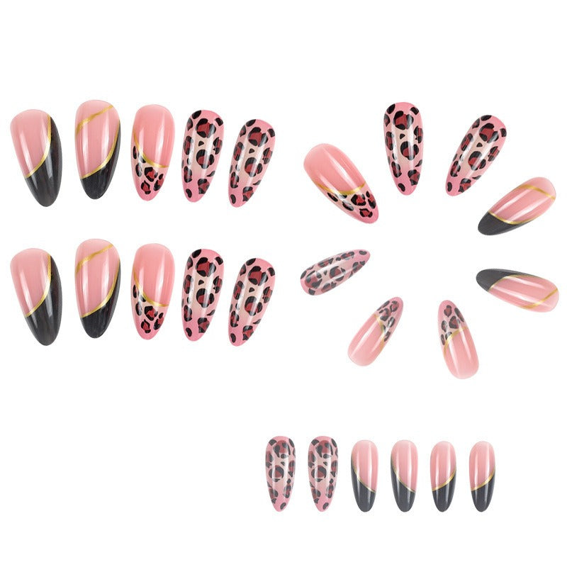 Nail Art Almond Nails Finished Wearable Nails Mid-Length Nail Art Patch Ins Style Hot Girl