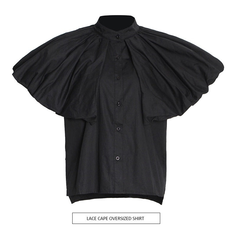 Fashionable commuting style design with pleats, loose fit, solid color, simple casual and versatile women's shirt top