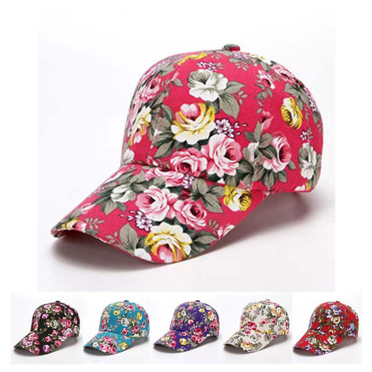 Small floral cloth peony cloth baseball cap cap duck bill hat