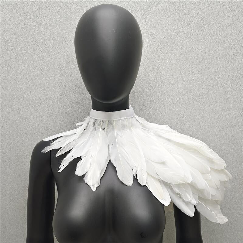 Feather shawl fake collar stage runway makeup dance Halloween costume accessories