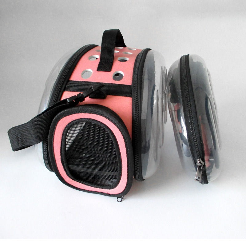 Pet Portable Carrying Bag Transparent Crossbody Foldable Cat Bag Pet Backpack Dog Universal Travel Bag Breathable Box