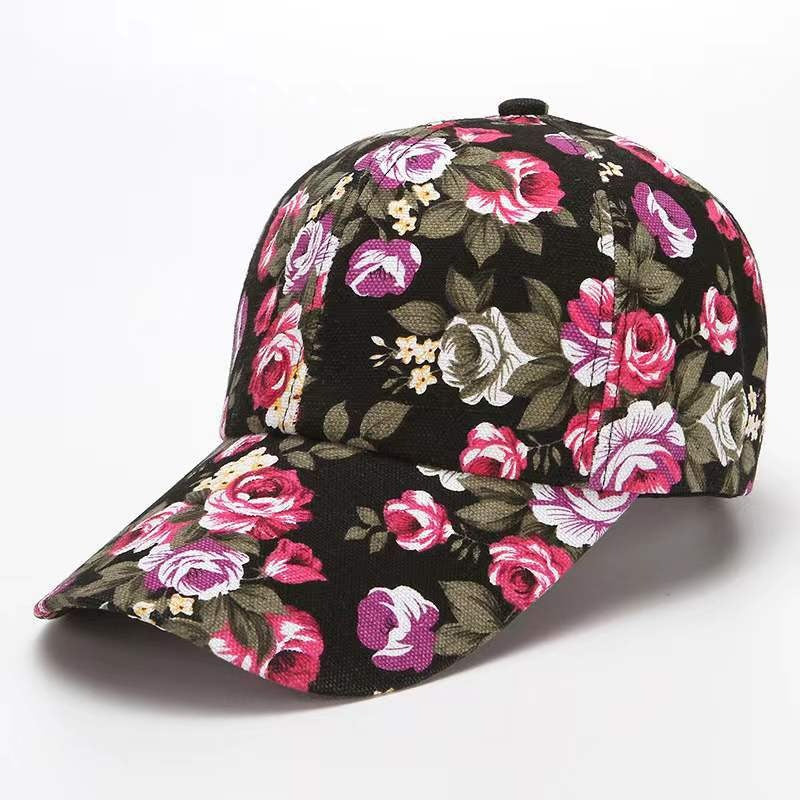 Small floral cloth peony cloth baseball cap cap duck bill hat