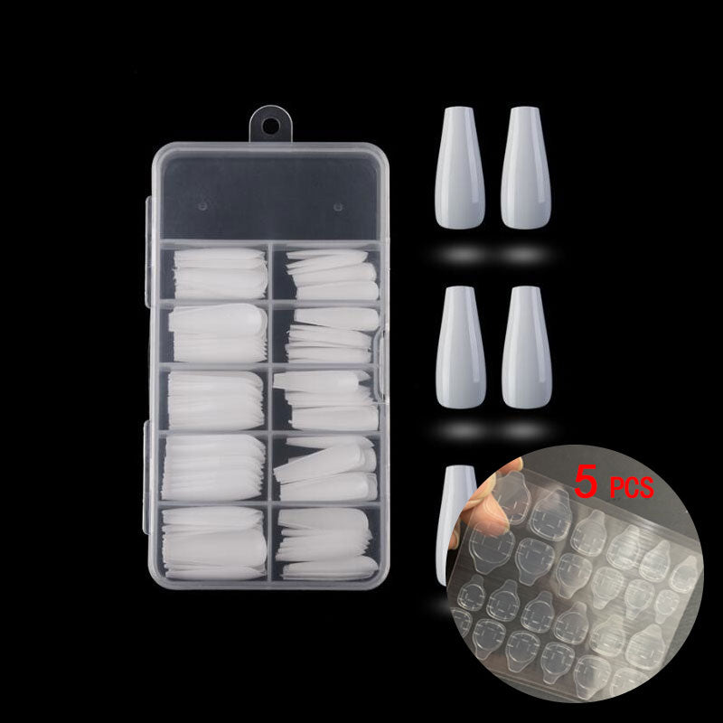 100pcs Fake Nail Artificial Press on Long Ballerina Clear/Natural/white False Coffin Nails