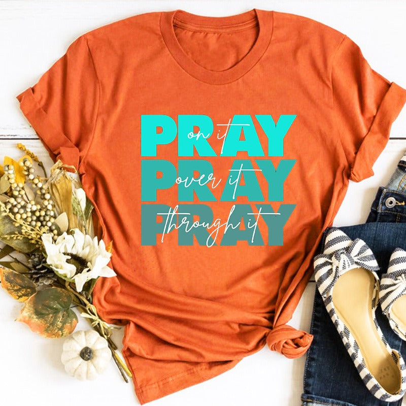 Christian Faith T-Shirt Pray on Vintage Clothes Religious