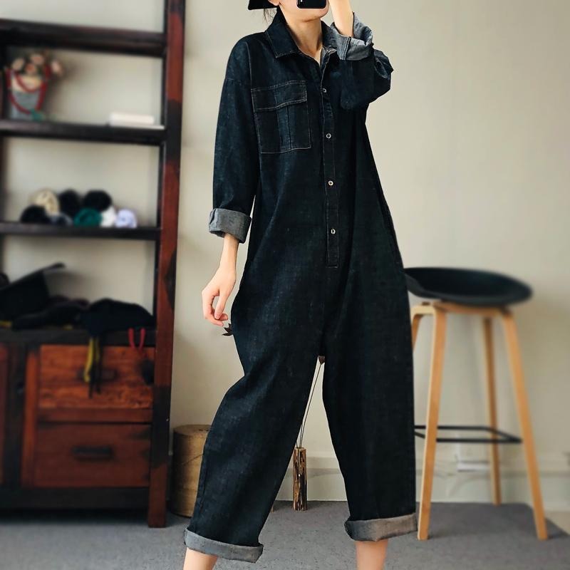 Strap pants, women's jumpsuit, loose jumpsuit, jeans, women's fashion