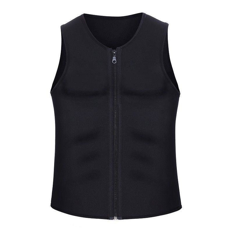 Men's sports shapewear, zipper vest, sweatshirt, chloroprene rubber sweatshirt, fitness corset