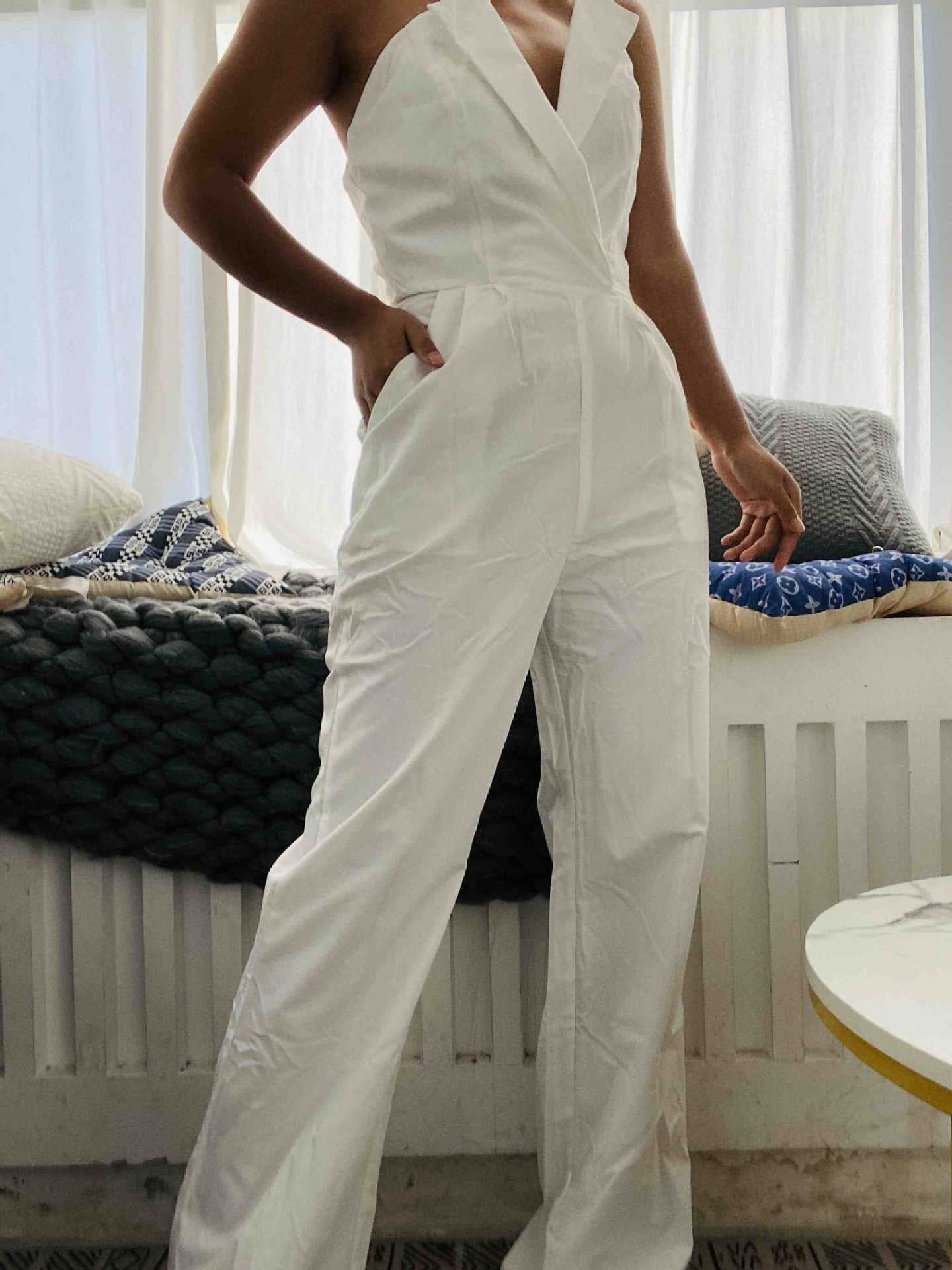 Chinese long skirt, new Chinese jumpsuit, oblique collar, mid-waist, temperament commuting jumpsuit