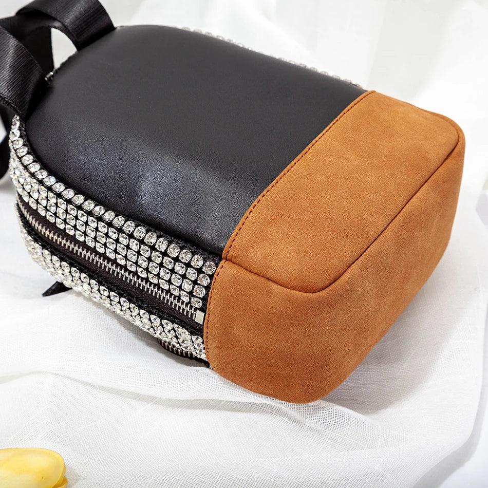 Kawaii Rhinestone Crossbody Bags For Women 2021 Designer High Quality Cute Panelled Shoulder Bags Ladies Fashion Silver Handbag